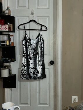 Forever 21 Silver and Black Sequin Mini Dress